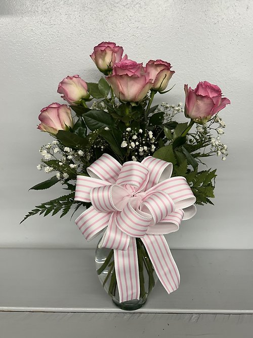 Half Dozen Pink Roses